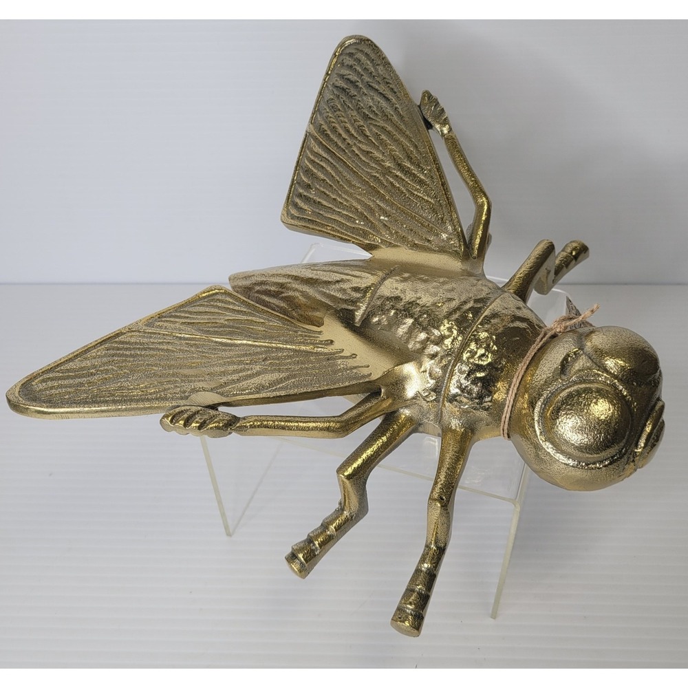 Large Brass Fly Sculpture India Detailed Insect Decor 3 Hands Corp New w Tags